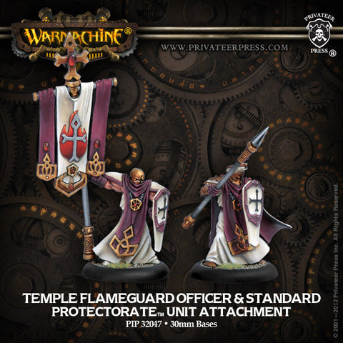Warmachine - Protectorate of Menoth Flameguard Officer & Standard Unit Attachment