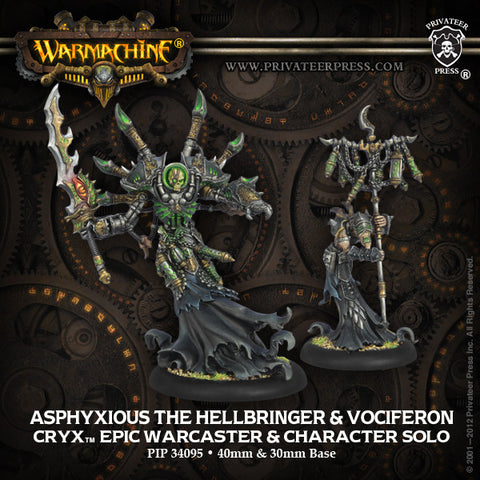 Warmachine - Cryx: Asphyxious the Hellbringer & Vociferon Epic Warcaster & Solo